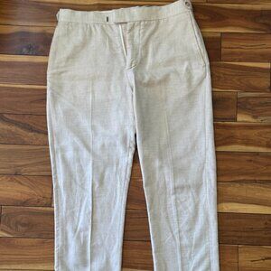H&M Cream Linen Cotton Suit Pants 33R